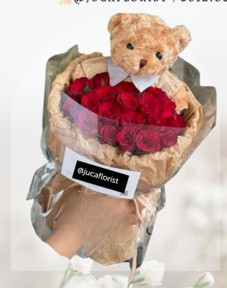 HBr#29 – Rose Bouquet 20 Red Bear Roses