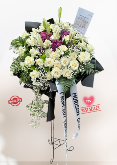 Sf#34 — Hydrangea, Rose, Lily Standing Flower