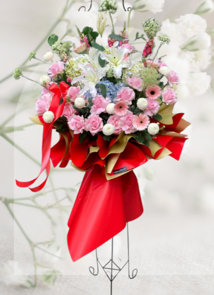 Sf#35 — Hydrangea, Rose, Lily, Gerbera, Aimajus, Pomp Flower Standing Flower