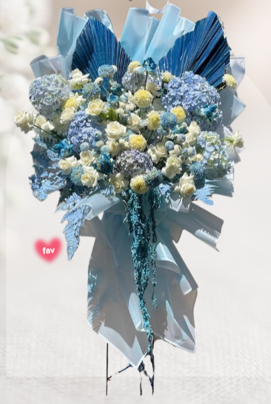 Sf#36 — Hydrangea, Rose, Gompi, Amarantus Standing Flower