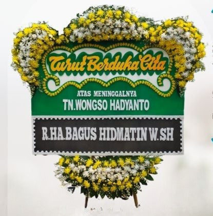 Papan Bunga Turut Berduka Cita Hijau Hitam Besar (Bp#37)