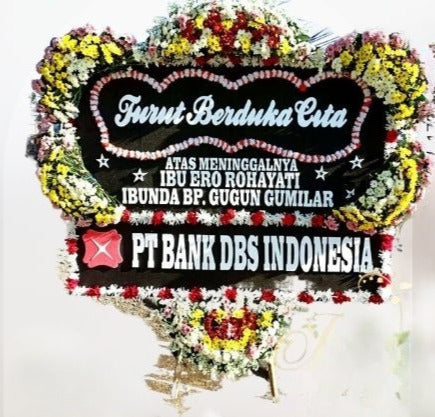 Papan Bunga Turut Berduka Cita Hitam Putih Besar (Bp#45)