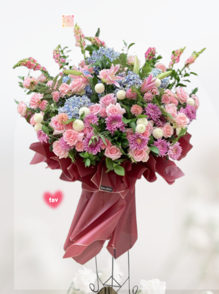 Sf#45 – Standing Flower Hydrangea Rose Lily Gerbera Aimajus Pomp Gompi