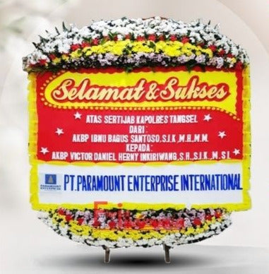 Papan Bunga Selamat & Sukses Besar Merah Biru (Bp#48)