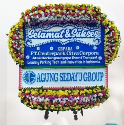 Papan Bunga Selamat & Sukses Putih Biru Besar (Bp#49)