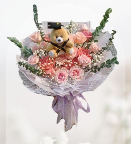 Buket Wisuda Fresh Rose Bouquet HGd#53