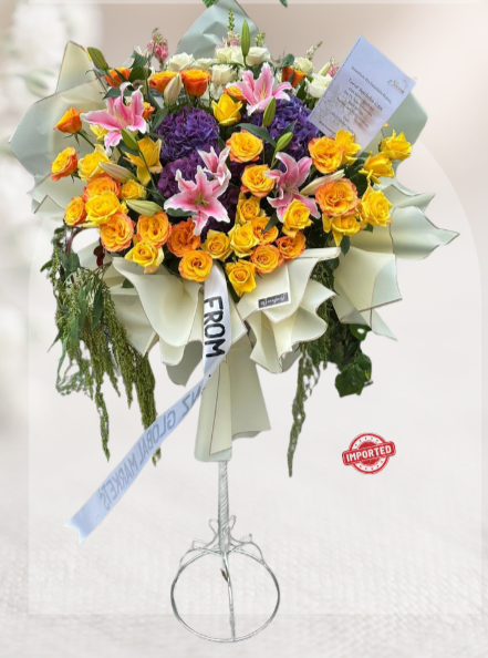 Sf#56 – Standing Flower Imported Hydrangea Roses Lily