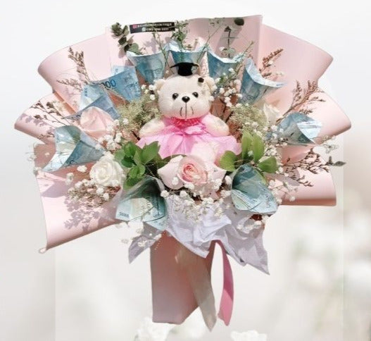 Buket Wisuda Money and Rose Bouquet HGd#57