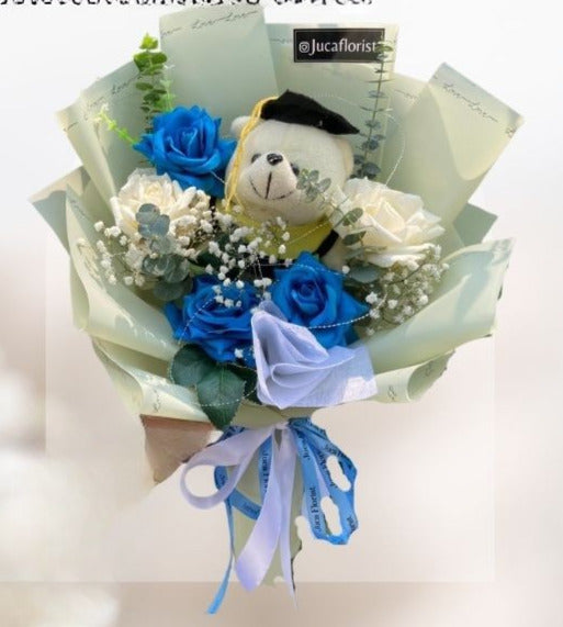 Kawat Bulu Graduation Bouquet with Doll HGd#60