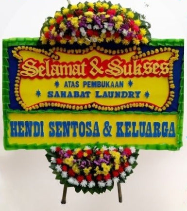 Papan Bunga Sukses Biru Hijau (Bp#06)