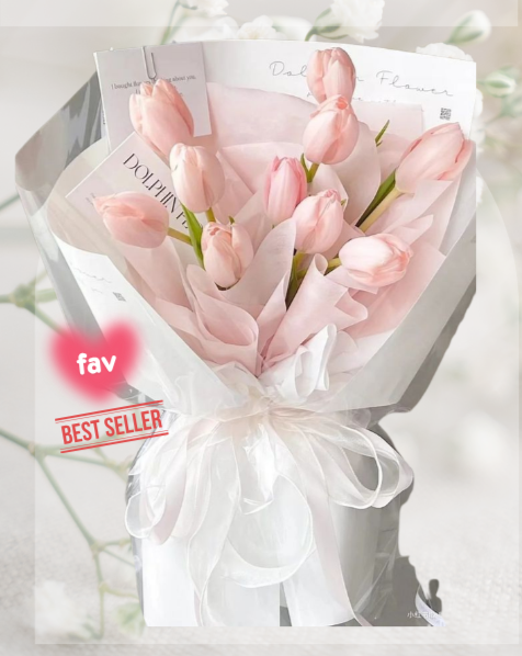 HBt#03 — Pink Soft Tulip Bouquet