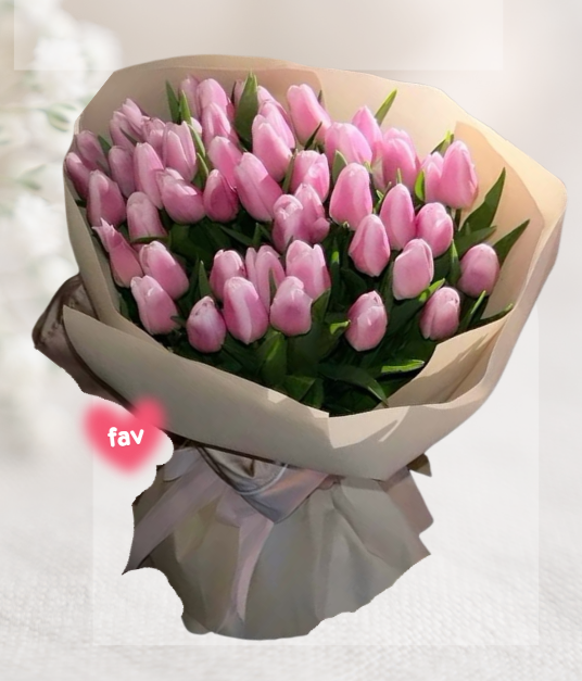 HBt#16 — Purple Pink Tulip Bouquet 40 Stems