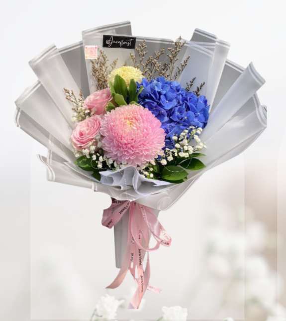 HBp#01 — Peony Hydrangea Mixed Flower Bouquet