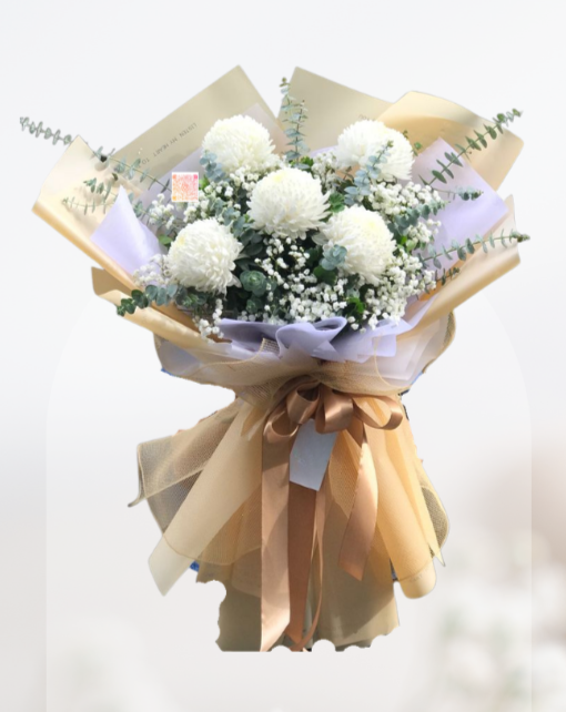 HBp#05 — 5 White Peony Mom Bouquet