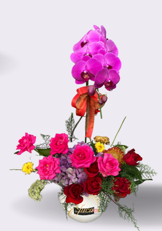 OC#06 – Anggrek Phalaenopsis Single with Roses & Hydrangea