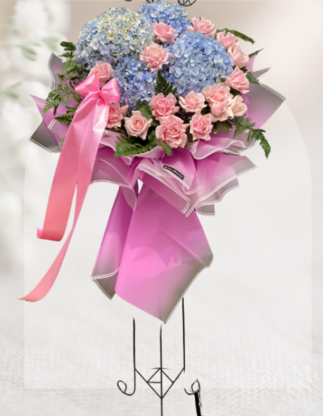 Sf#08 — Hydrangea Rose Pink Standing Flower