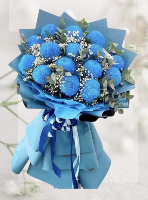 HBp#15 — 15 Blue Peony Mom Bouquet