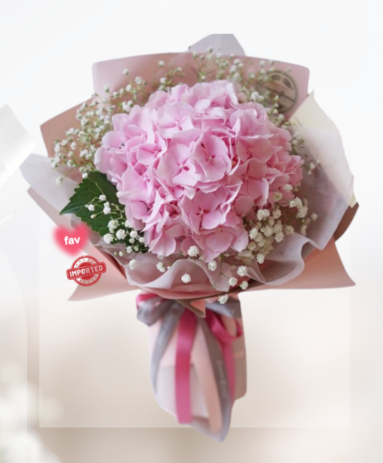 HBh#02 — Single Hydrangea Pink Bouquet (Imported)