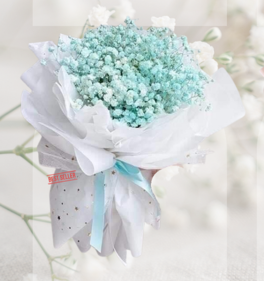 HBt#03 — 2 Steams Baby Breath Light Blue Bouquet