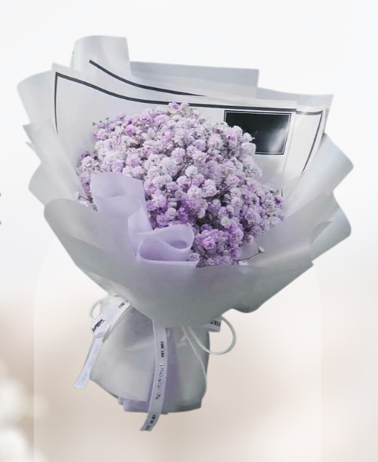 HBt#06 — 3 Steam Purple Baby Breath Bouquet