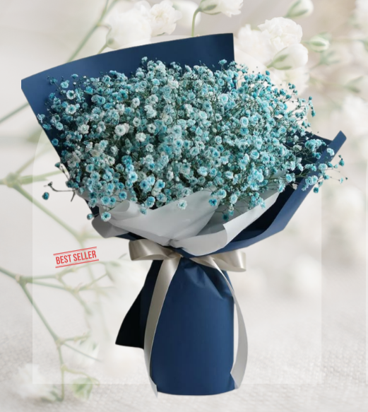 HBt#07 — 3 Steam Baby Breath Blue Bouquet