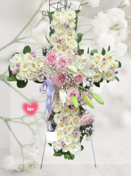 Sf#11 — Full Mix Rose Cross Standing Flower