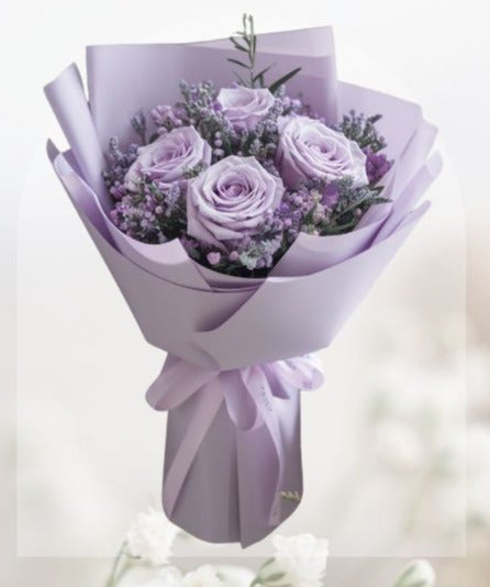 HBr#09 – Rose Bouquet 5 Purple Roses