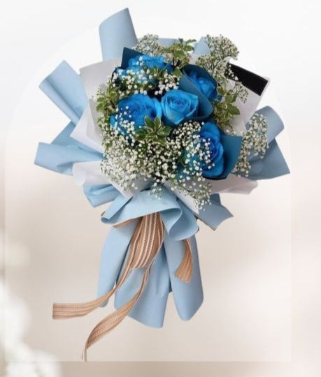 HBr#10 – Rose Bouquet 5 Blue Roses