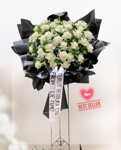 Sf#18 — Full White Rose Standing Flower