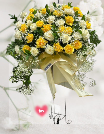 Sf#19 — Mix Color Rose & Baby Breath Standing Flower