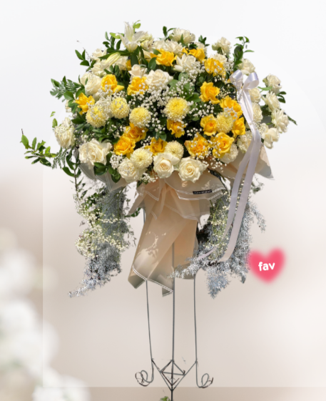 Sf#22 — Mix Rose and Extra Baby Breath Standing Flower