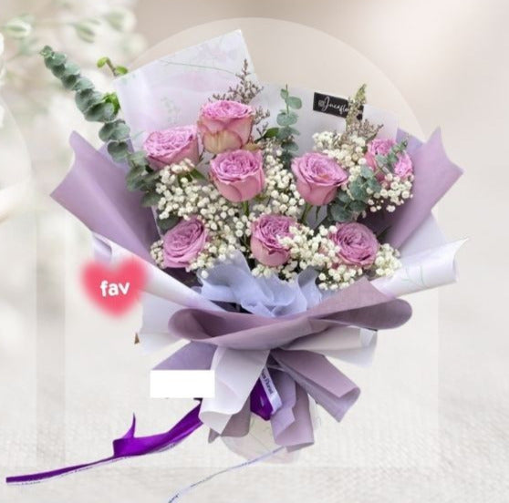 HBr#24 – Rose Bouquet 10 Purple Roses