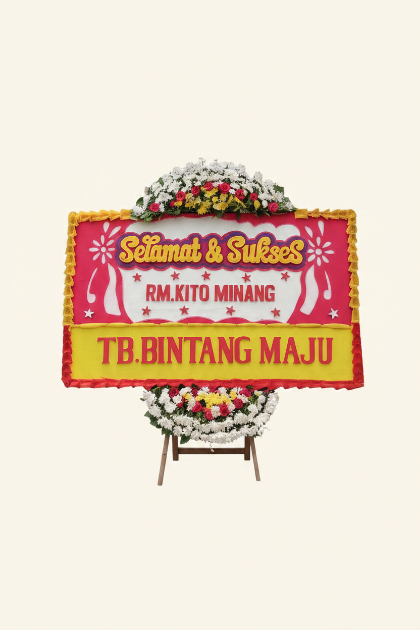 Papan Bunga Sukses Merah Kuning Bp#05 - Juca Florist